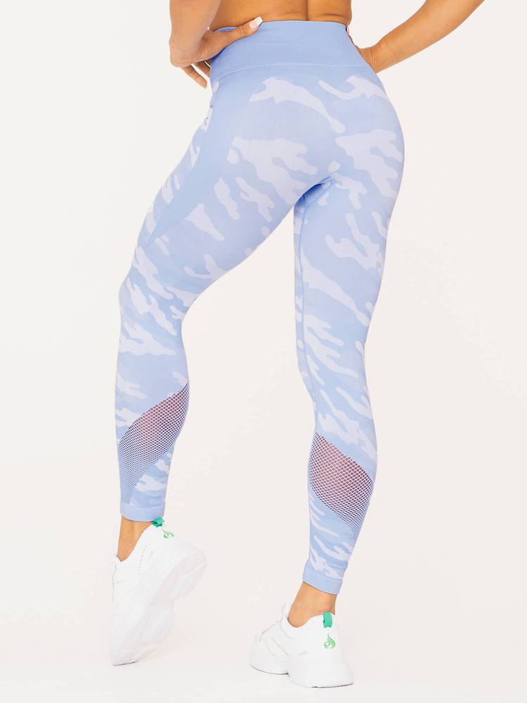 Blue camo workout leggings shop