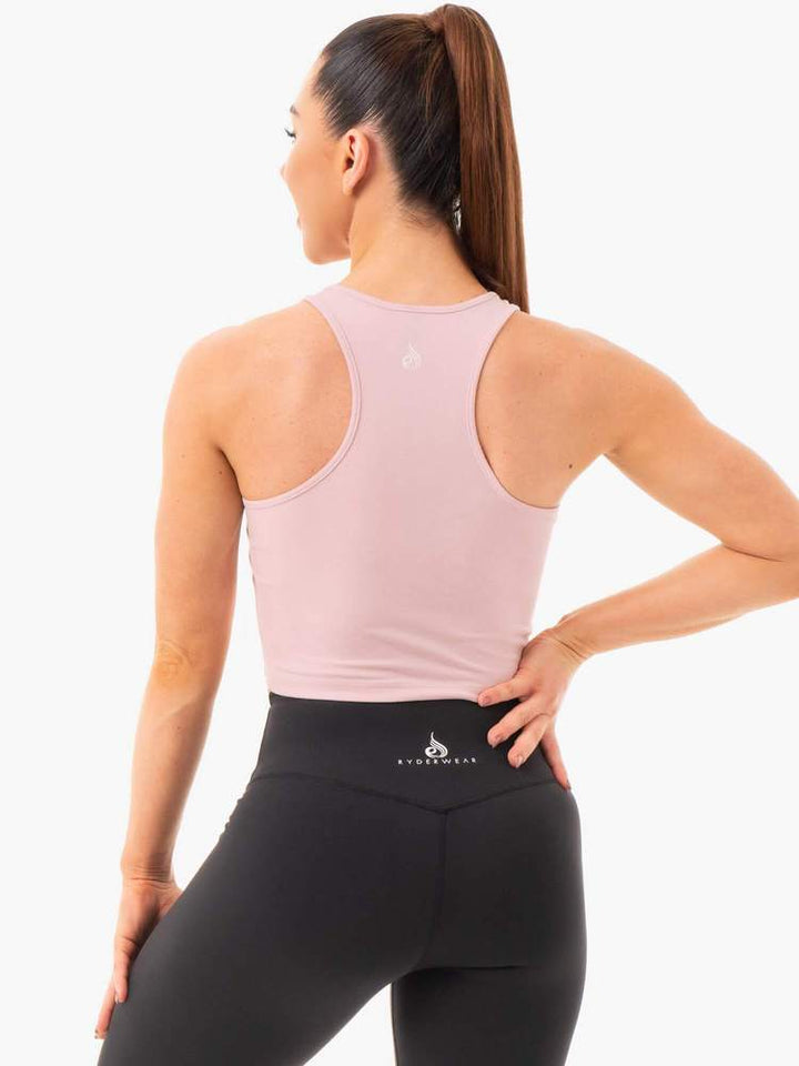 Ryderwear Cropped Racer Back Tank - Pink