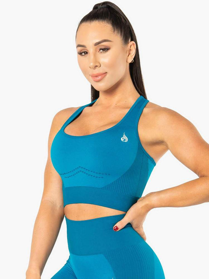 Ryderwear Electra Seamless Crop - Electric Blue