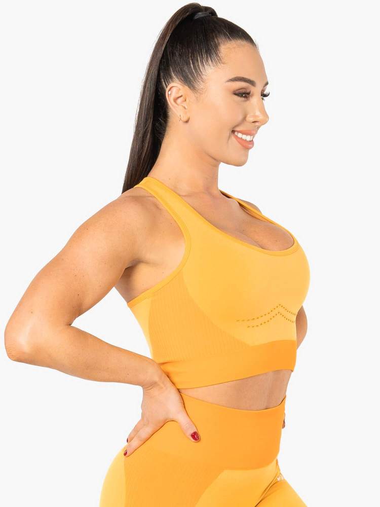 Ryderwear Electra Seamless Crop - Electric Yellow