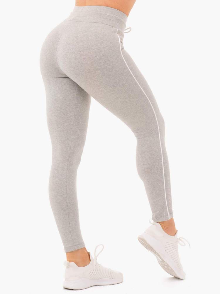 Ryderwear High Waisted Track Leggings - Grey