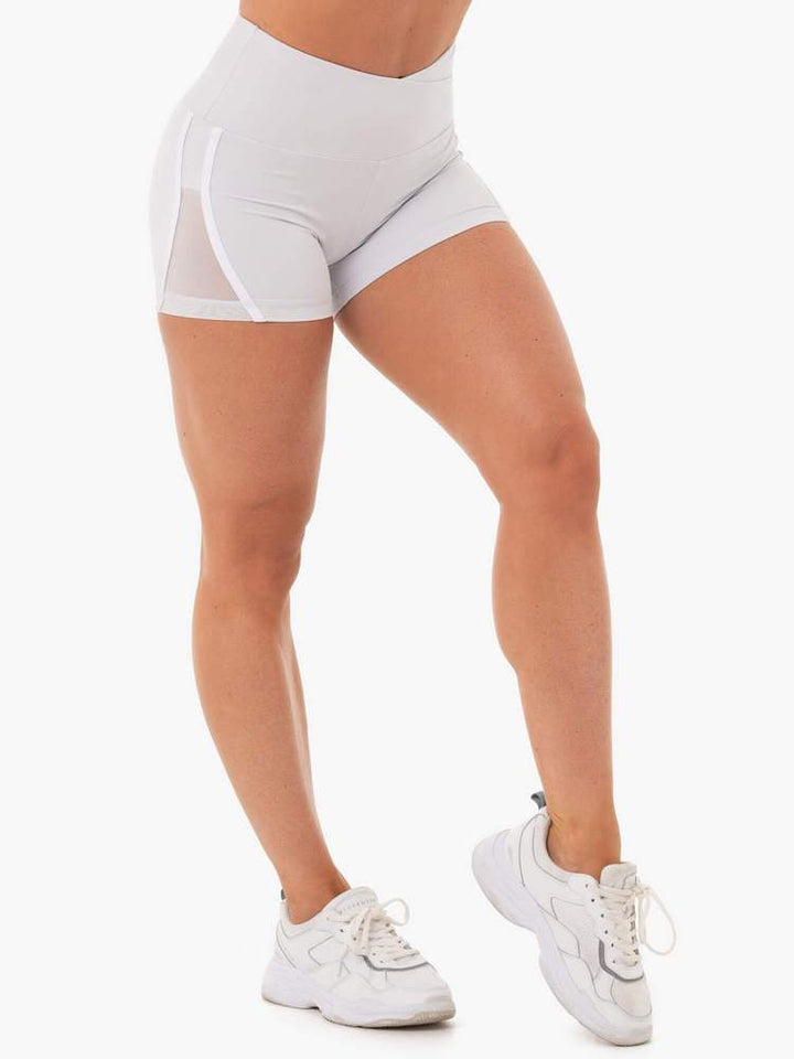Ryderwear Collide High Waisted Booty Shorts - Pebble Grey
