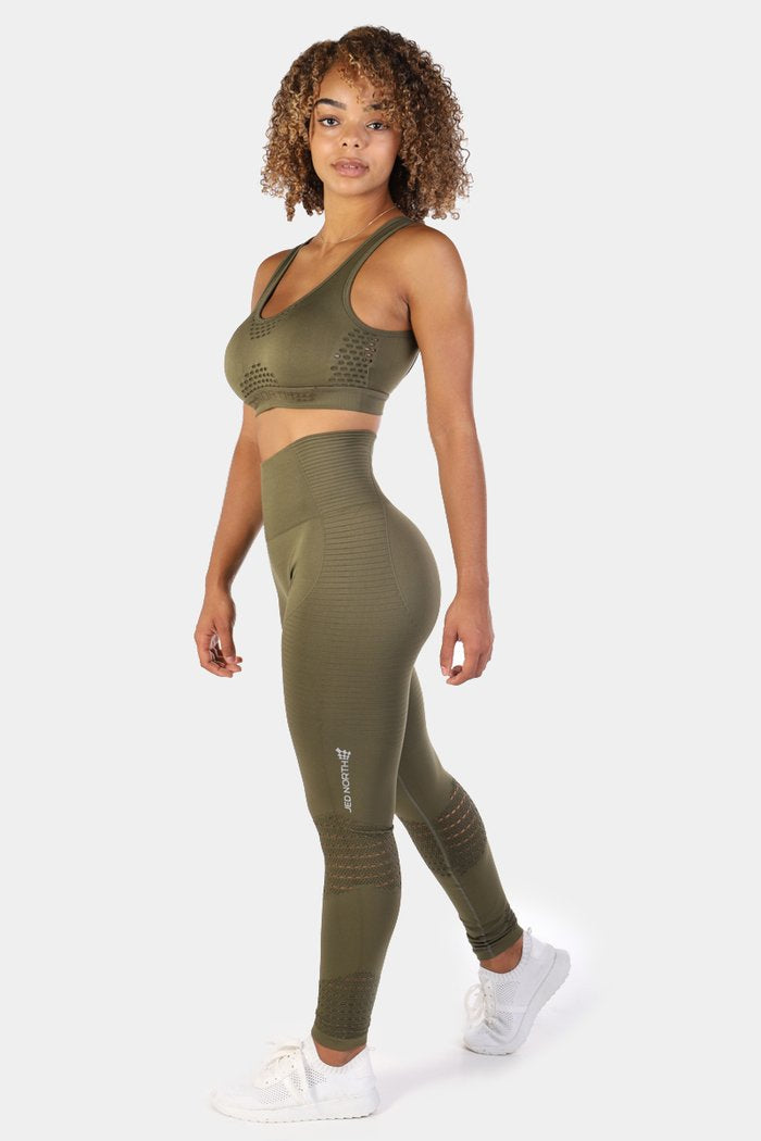 Jed North Luxe Sports Bra - Olive Green