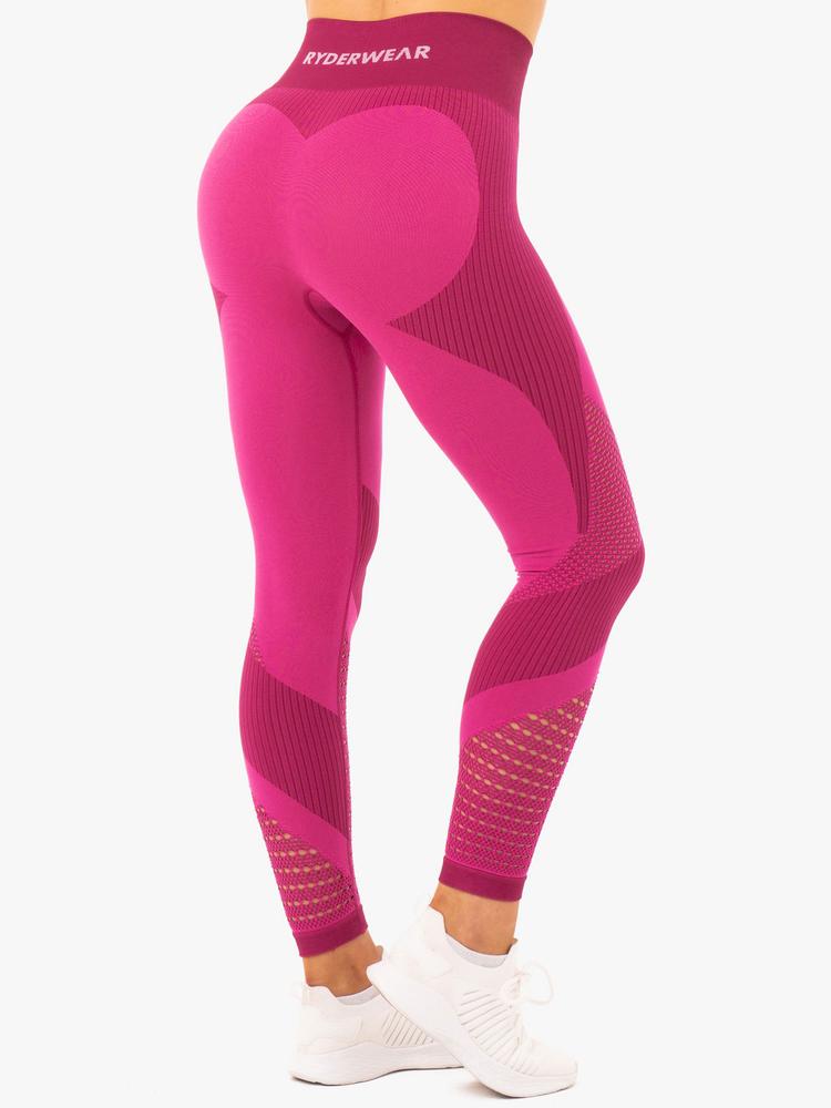 Ryderwear Electra Seamless Leggings - Electric Pink