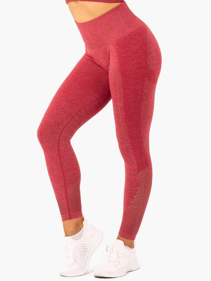 Ryderwear Seamless Staples Leggings - Cherry Red Marl