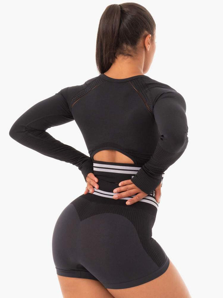 Ryderwear Freestyle Seamless Long Sleeve Crop - Black