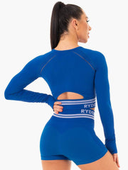 Ryderwear Freestyle Seamless Long Sleeve Crop - Blue