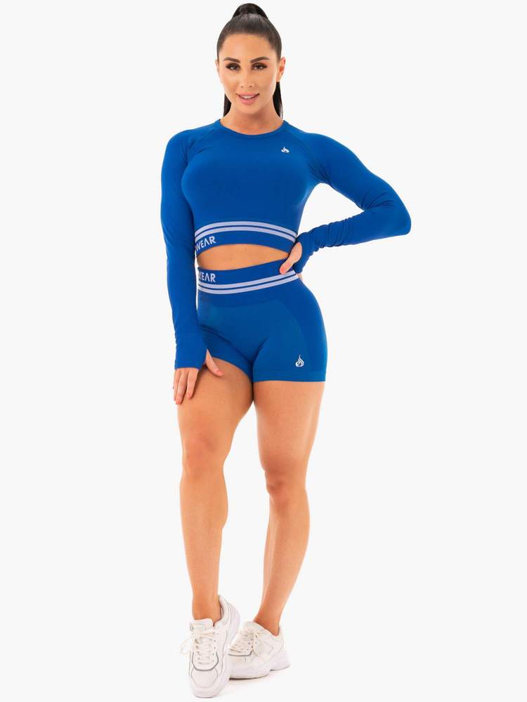 Ryderwear Freestyle Seamless Long Sleeve Crop - Blue