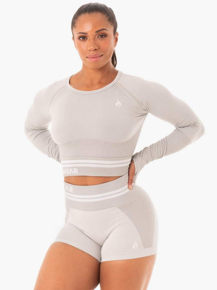 Ryderwear Freestyle Seamless Long Sleeve Crop - Grey