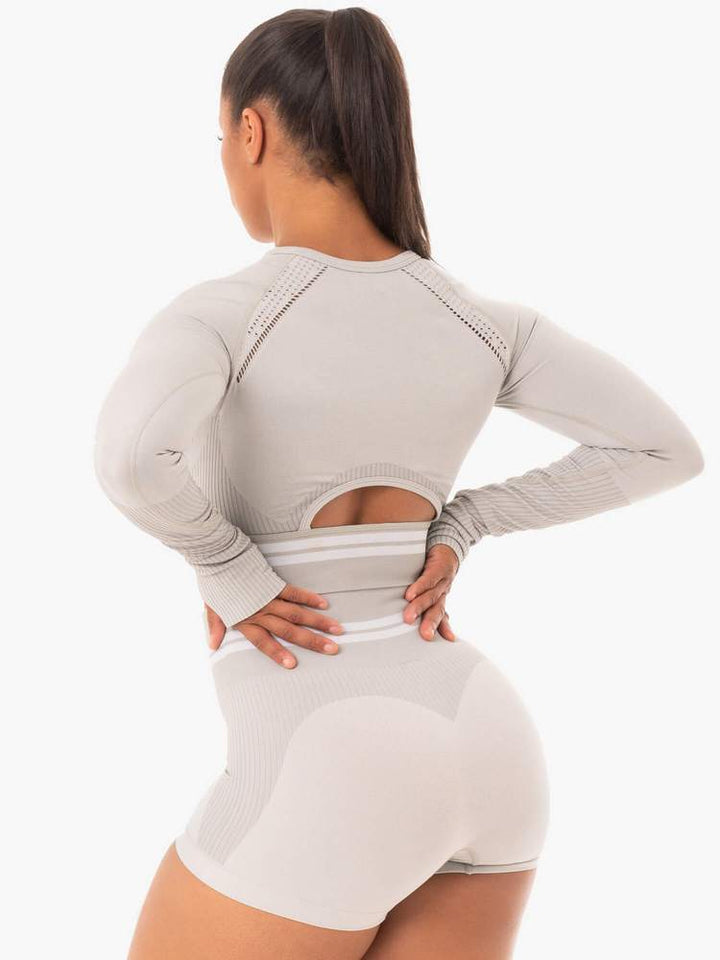 Ryderwear Freestyle Seamless Long Sleeve Crop - Grey