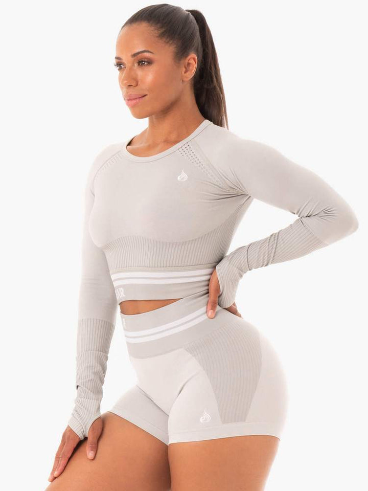 Ryderwear Freestyle Seamless Long Sleeve Crop - Grey