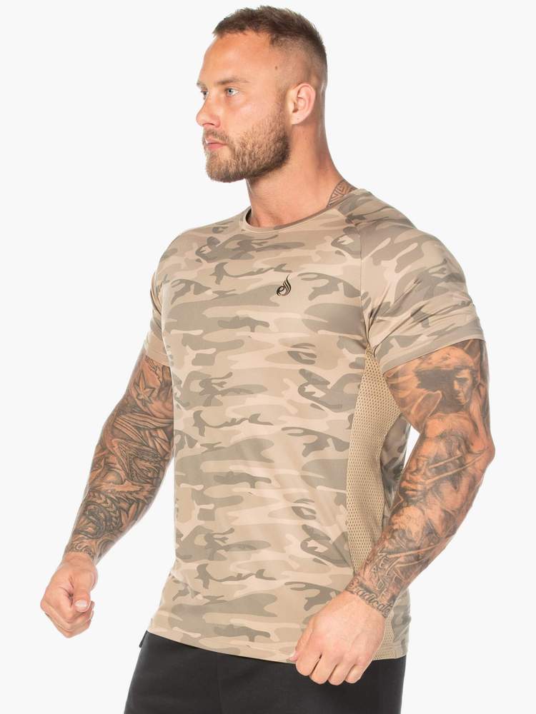 Ryderwear Camo Mesh T-Shirt - Tan Camo