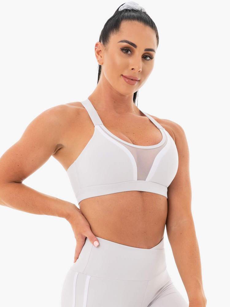 Ryderwear Collide Mesh Contour Sports Bra - Pebble Grey