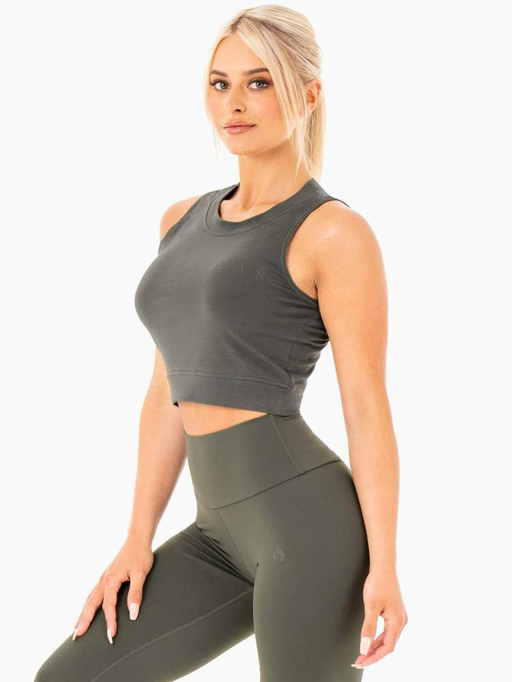 Ryderwear Motion Crop Top - Khaki