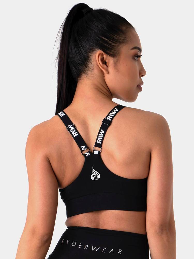Ryderwear Pastels Scrunch Sports Bra - Black