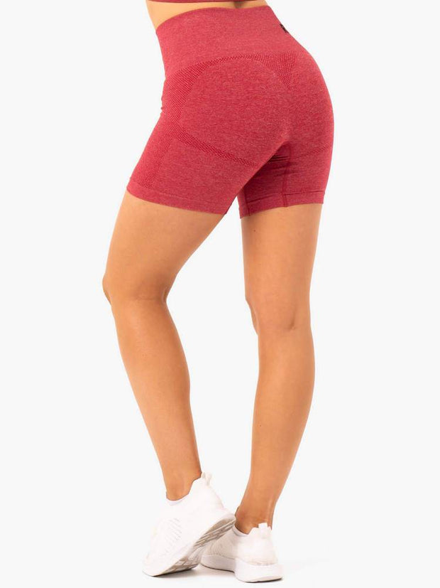 Ryderwear Seamless Staples Shorts - Cherry Red Marl