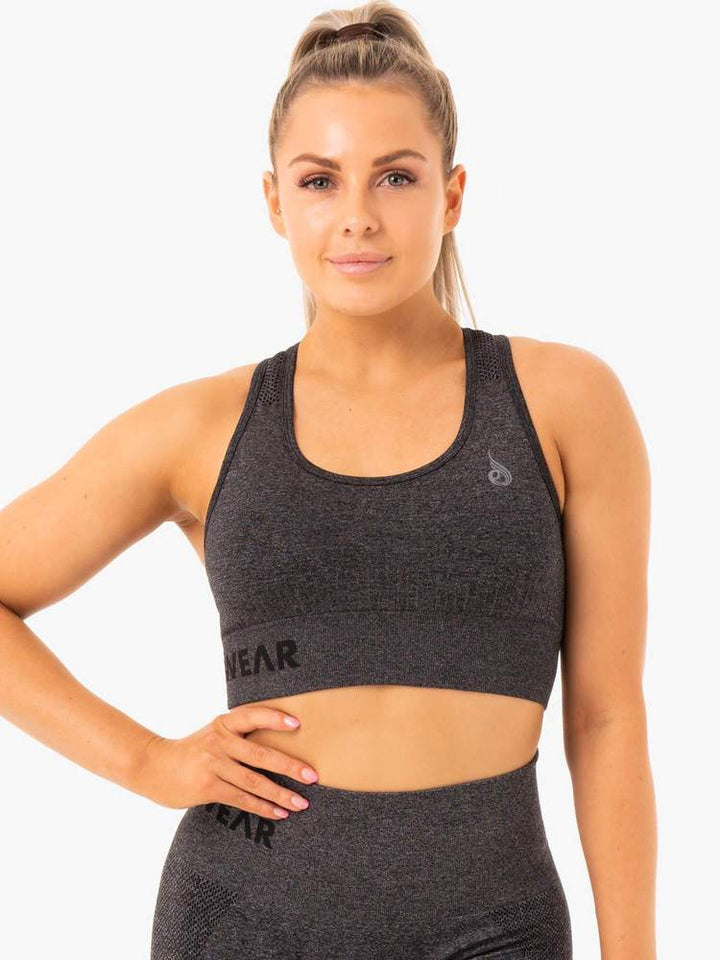 Ryderwear Seamless Staples Sports Bra - Charcoal Marl