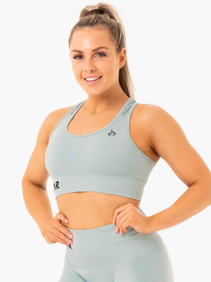 Ryderwear Seamless Staples Sports Bra - Seafoam Marl