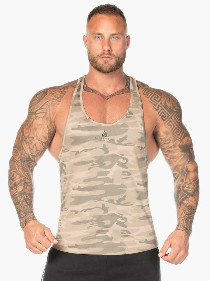 Ryderwear Camo Stringer T-Back - Tan Camo