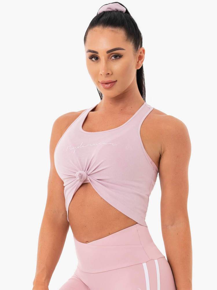 Ryderwear Collide Tied Up Cropped Tank - Dusty Pink