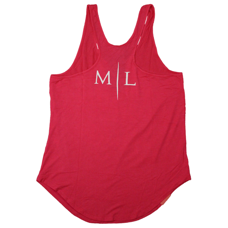 Muscle League Womens Style Tank - Pink/White